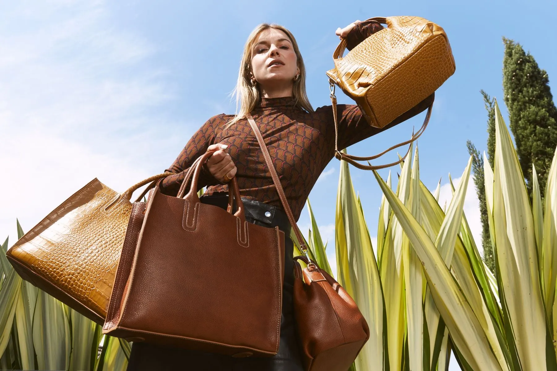 Florence Tote leather bag rust tan