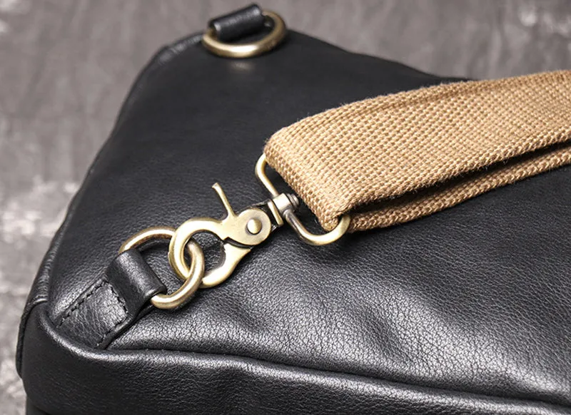 Full Grain Leather Chest Pack Vintage Leather Sling Bag Natural Leather Shoulder Bag