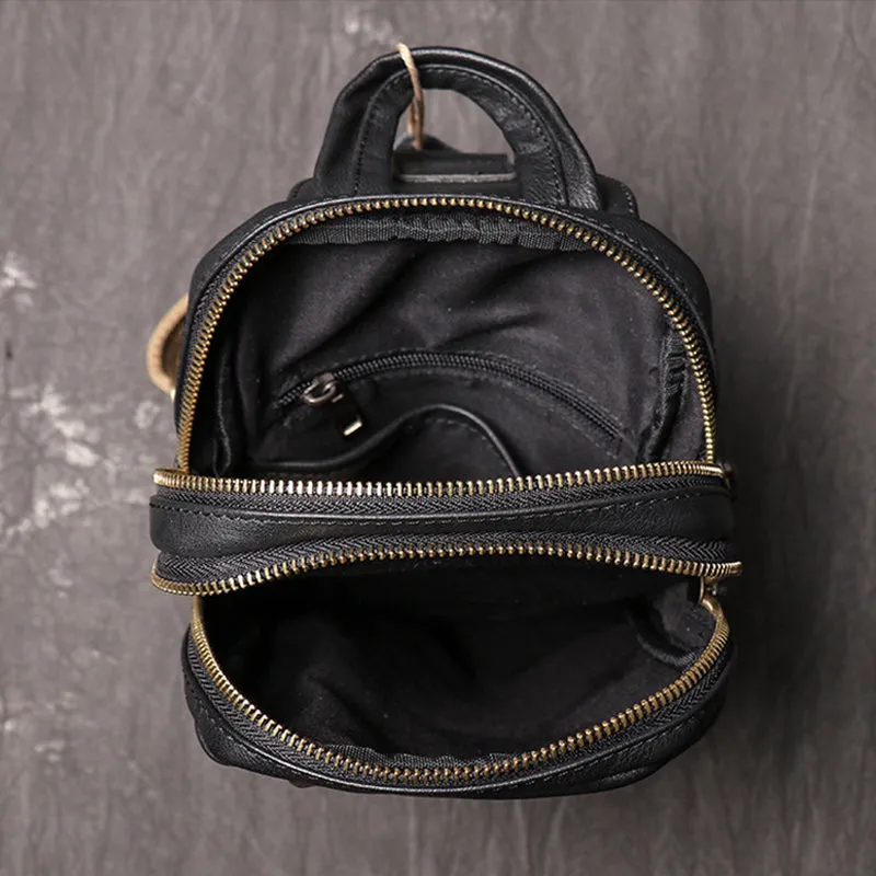 Full Grain Leather Chest Pack Vintage Leather Sling Bag Natural Leather Shoulder Bag