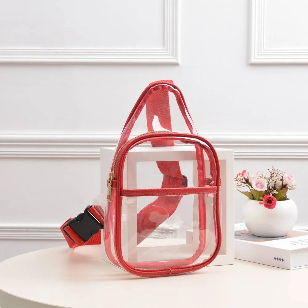 Game Day Stadium Clear Sling Bags: Navy