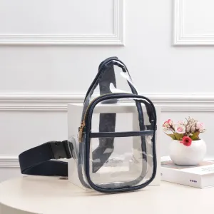 Game Day Stadium Clear Sling Bags: Navy