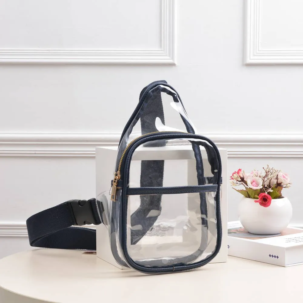 Game Day Stadium Clear Sling Bags: Navy