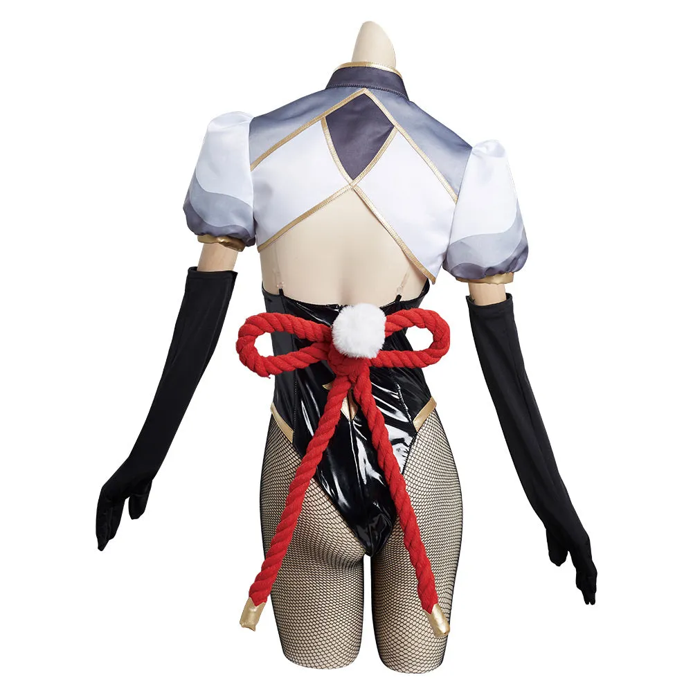 Genshin Impact Shen He Bunny Girls Jumpsuit Cosplay Costume Halloween Carnival Suit
