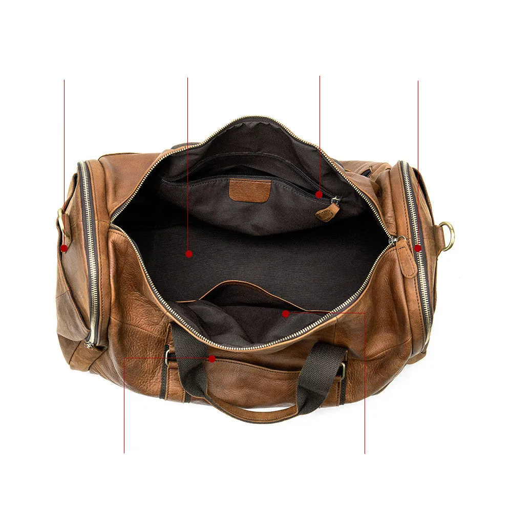 Genuine Leather One-shoulder Travel- Duffel Bag