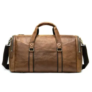 Genuine Leather One-shoulder Travel- Duffel Bag