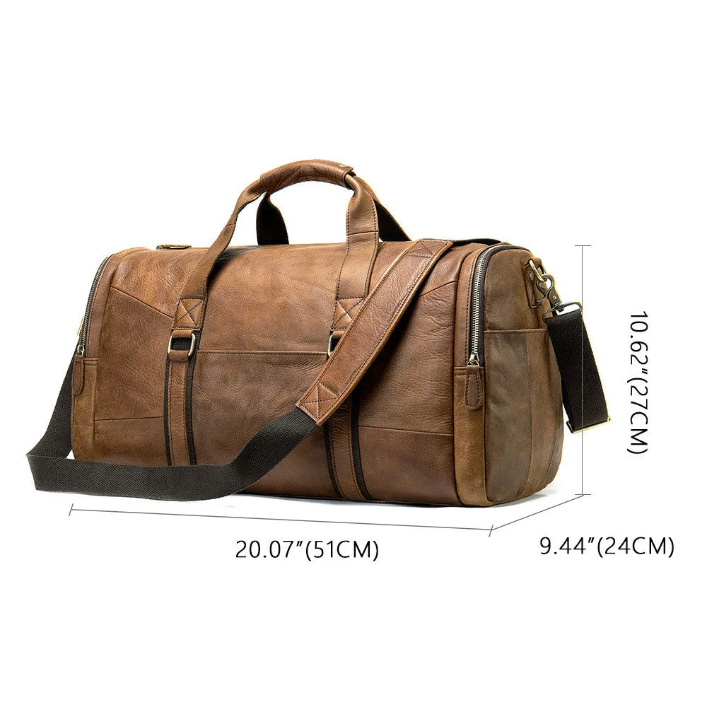 Genuine Leather One-shoulder Travel- Duffel Bag