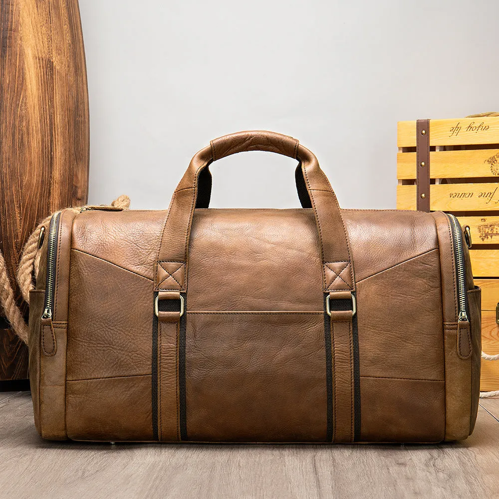 Genuine Leather One-shoulder Travel- Duffel Bag