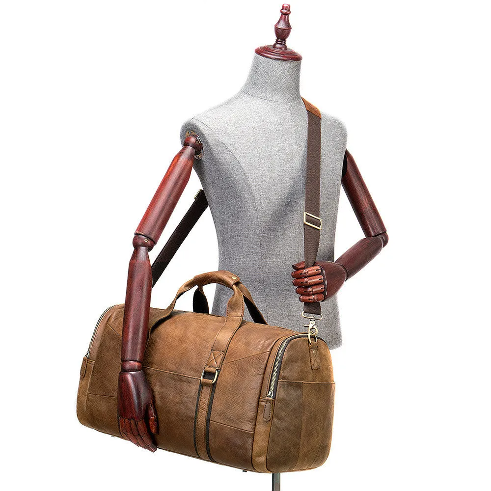 Genuine Leather One-shoulder Travel- Duffel Bag