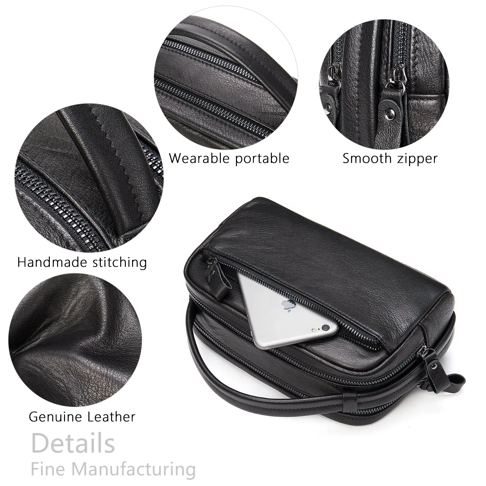 Genuine Leather Toiletries Bag for Men   Marrant 7460 Real