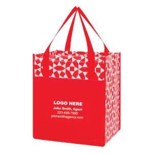 GEOMETRIC NON-WOVEN SHOPPING TOTE BAG