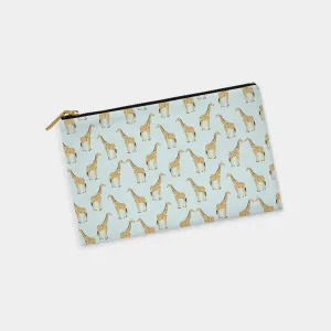 Giraffes Personalized Zipper Pouch (on blue)