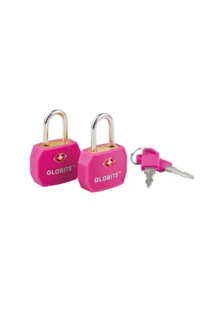 GLOBITE GBS014 TSA Luggage Locks 2 Pack - Pink