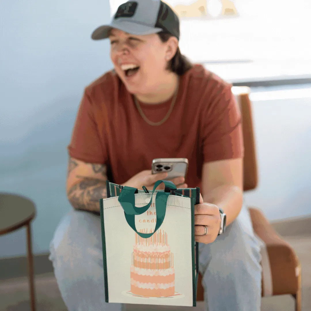 Glow Collection | Reusable Gift Bag   QR Greeting Card Bundle | 9 Pieces