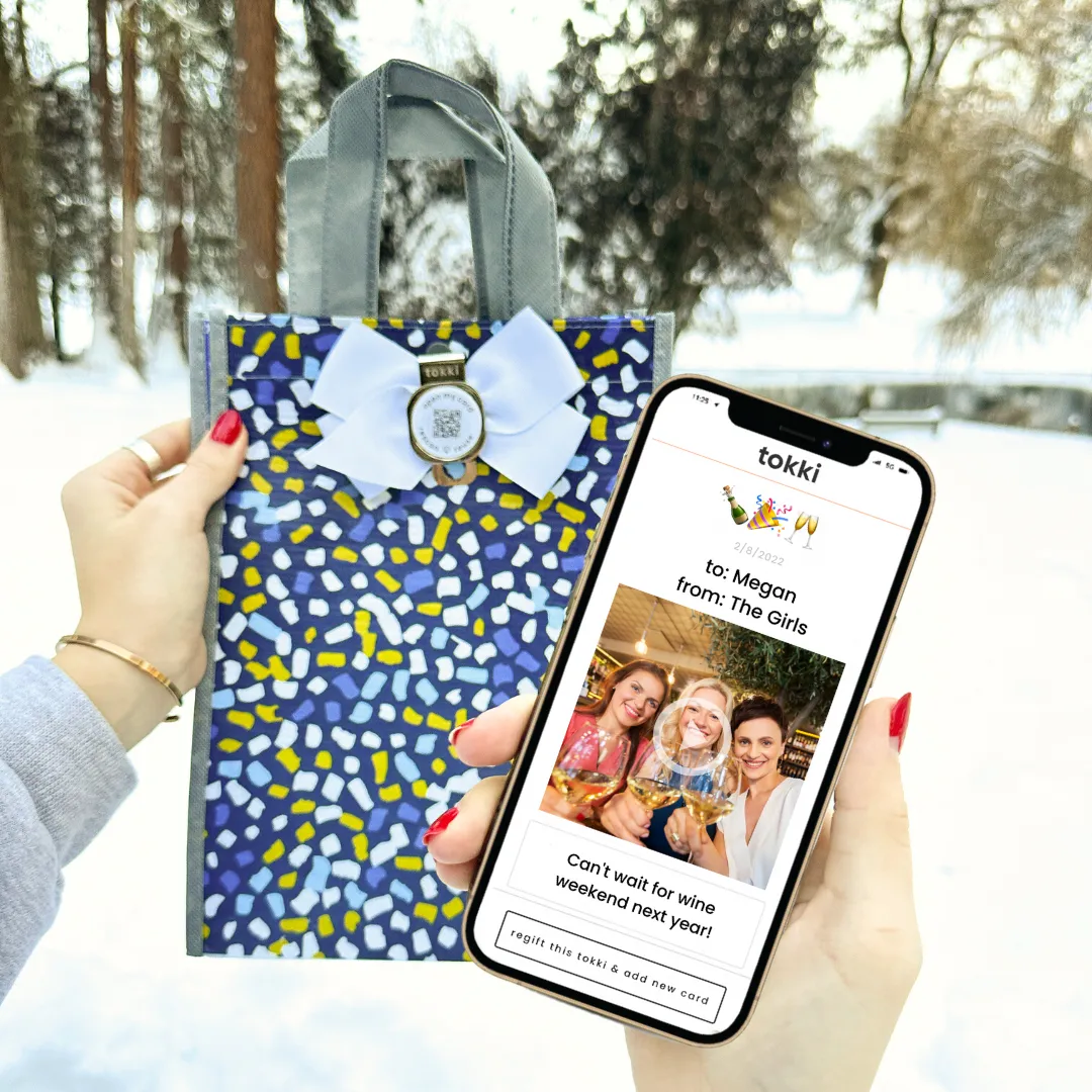 Glow Collection | Reusable Gift Bag   QR Greeting Card Bundle | 9 Pieces