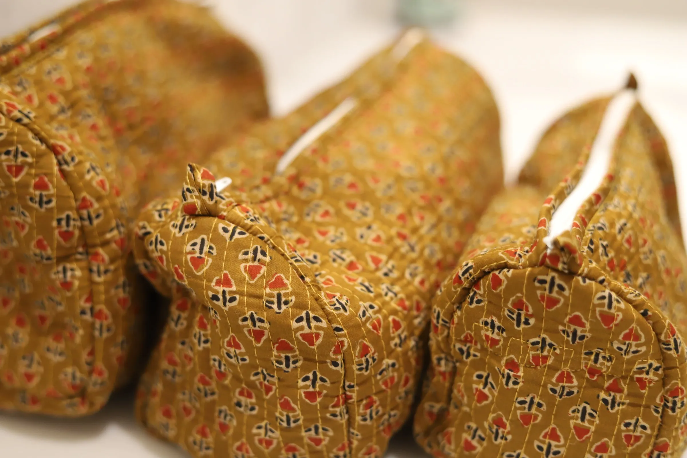 Golden Bloom Toiletry Bags
