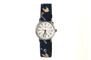 Golf Classic Needlepoint Watch Strap and Timex Watch Face