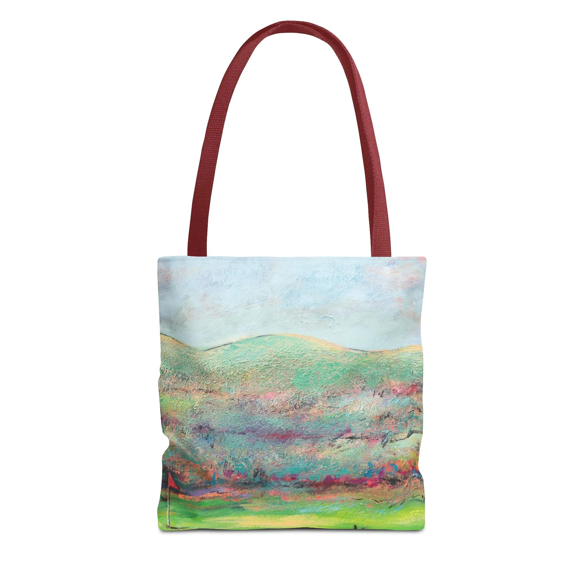 Golf Landscape Canvas Tote Bag - Making the Putt 1 - Leslie Karpinski