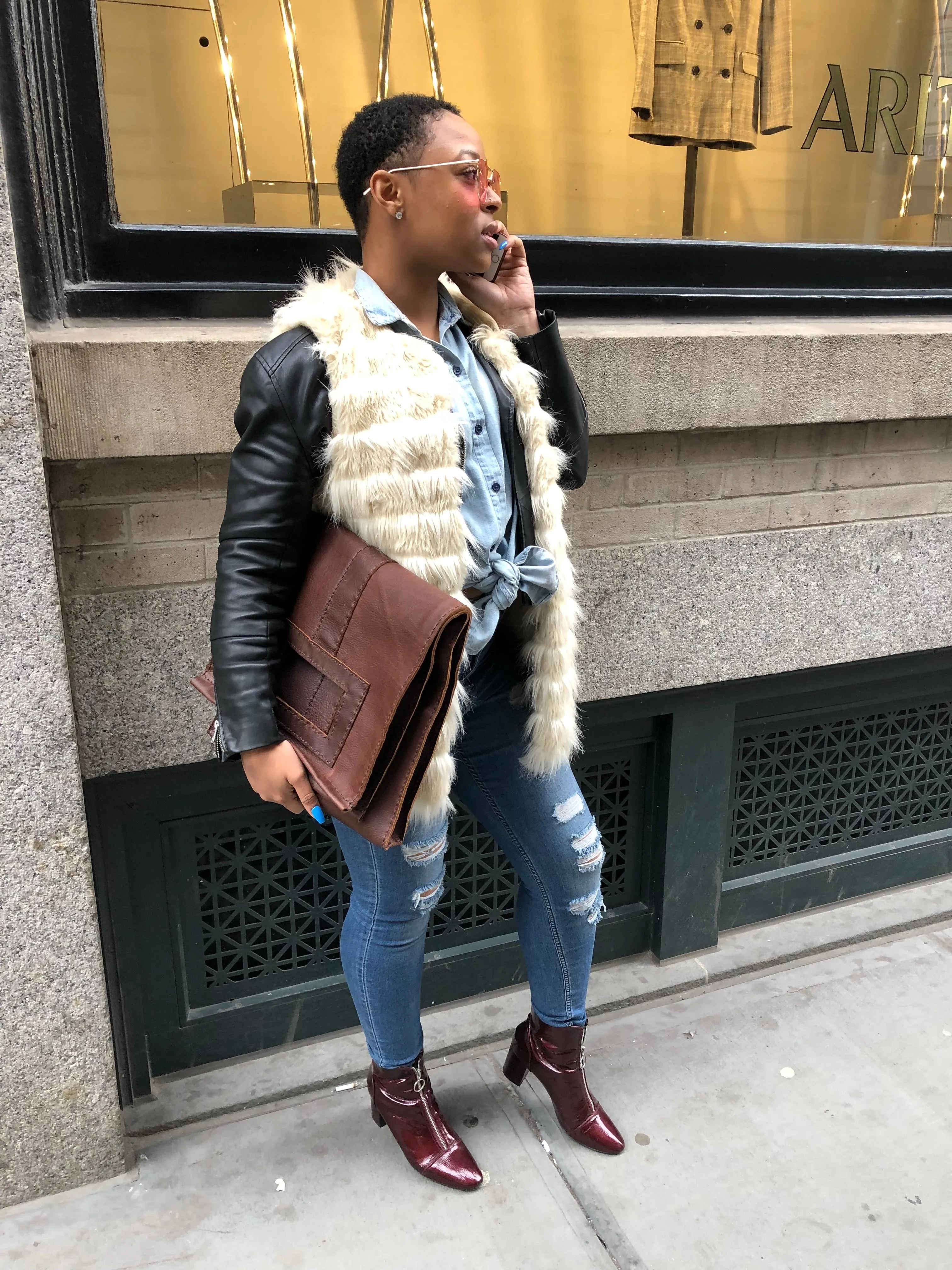 Grand Clutch / Large Foldover Clutch / Oversized Leather Clutch Bag / Made in New York