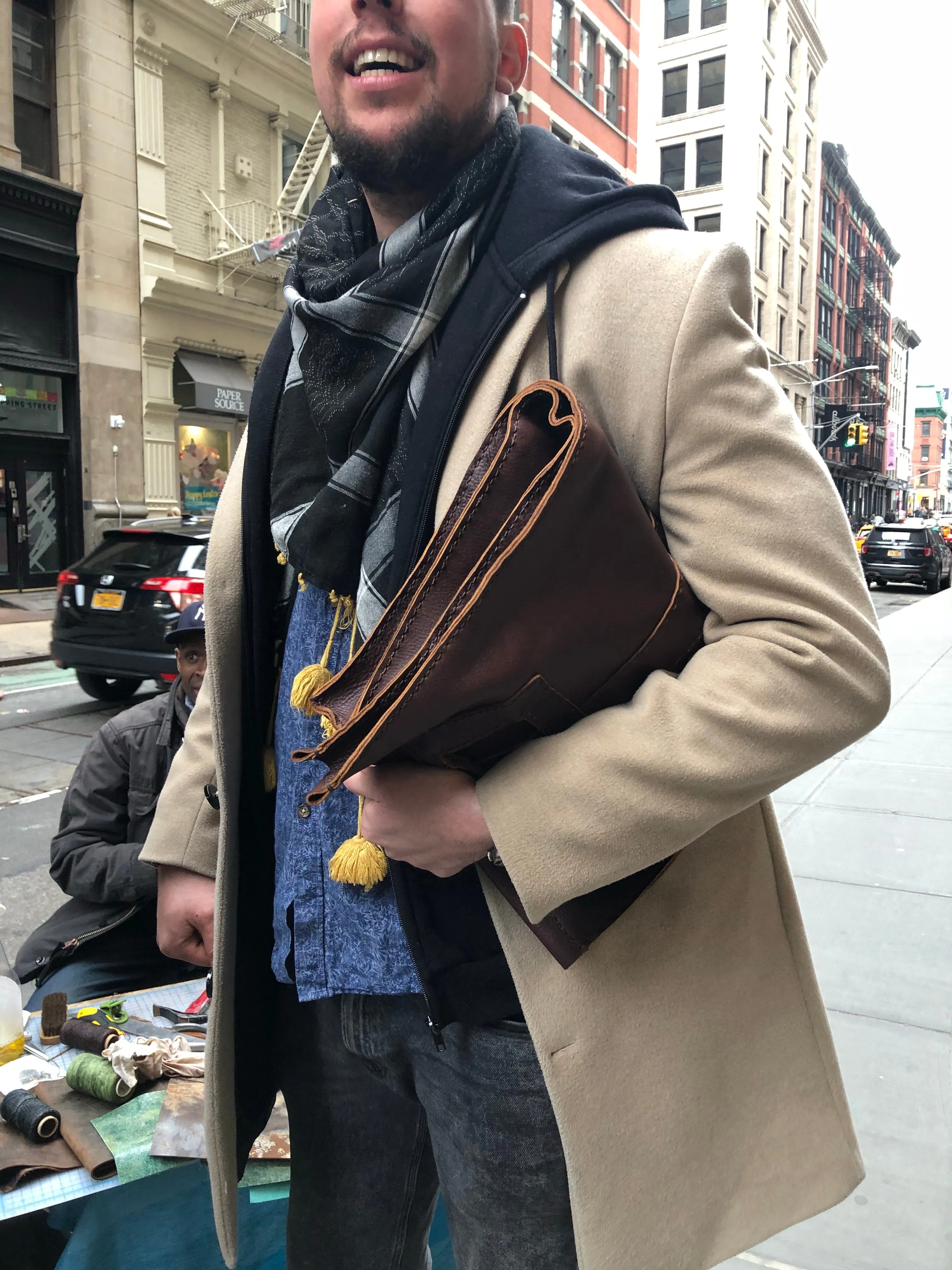 Grand Clutch / Large Foldover Clutch / Oversized Leather Clutch Bag / Made in New York