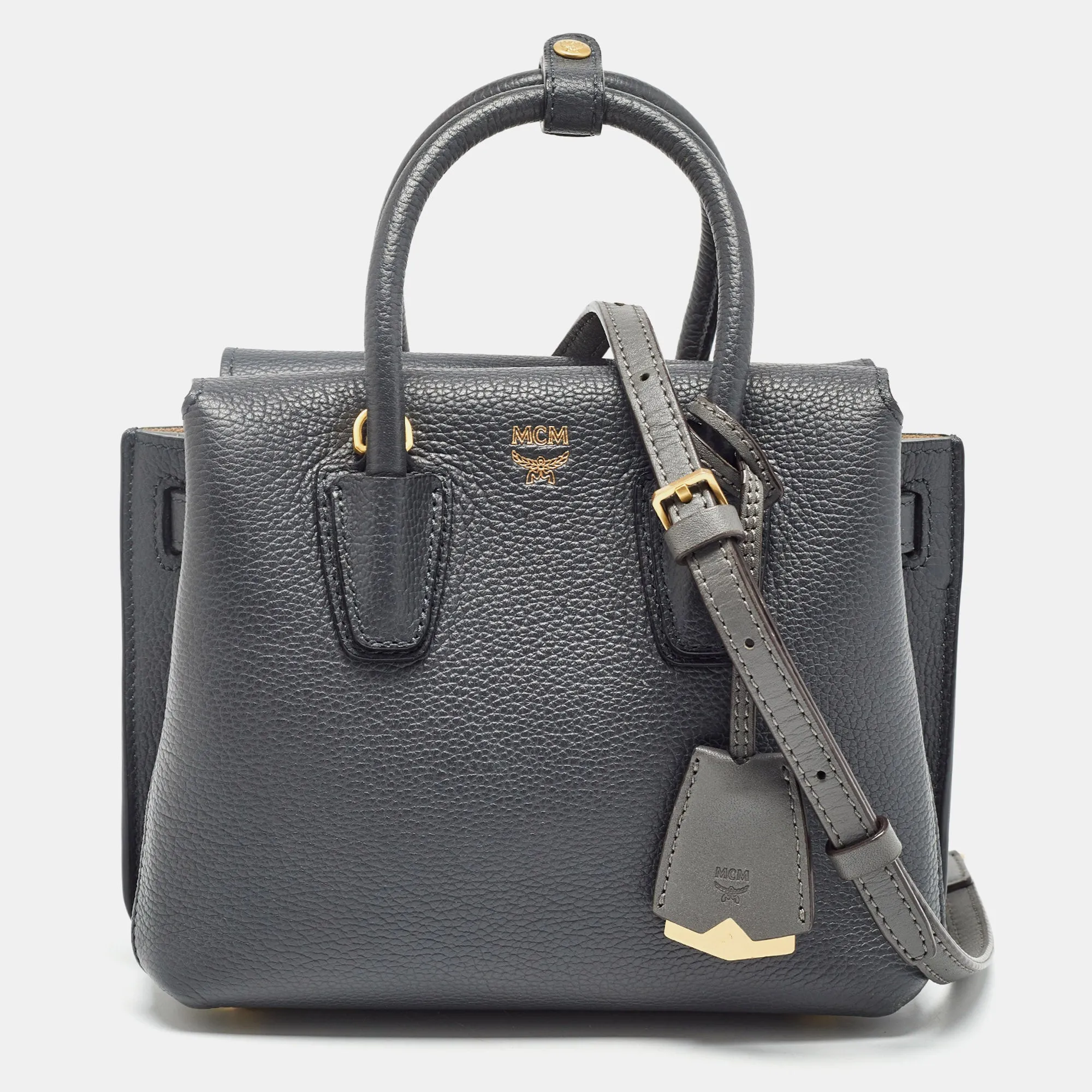 Grey Leather Mini Milla Tote
