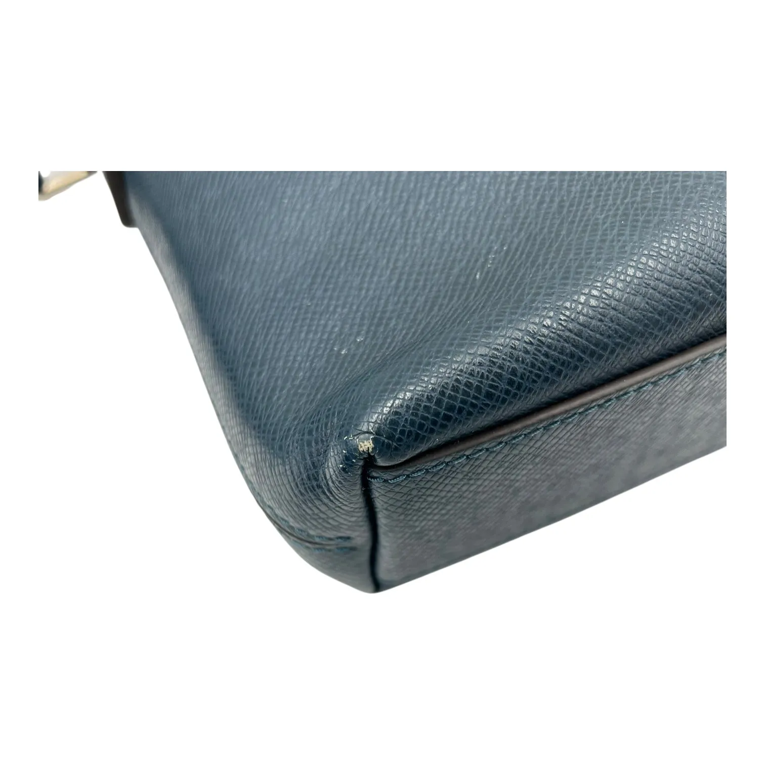 Grigori Messenger PM Blue in Taiga Leather, Silver hardware