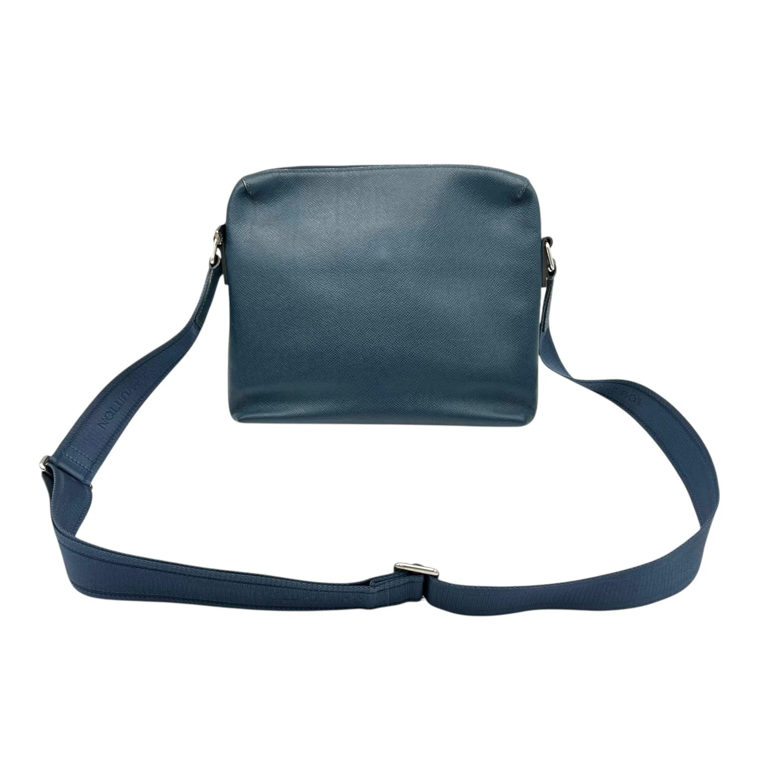 Grigori Messenger PM Blue in Taiga Leather, Silver hardware
