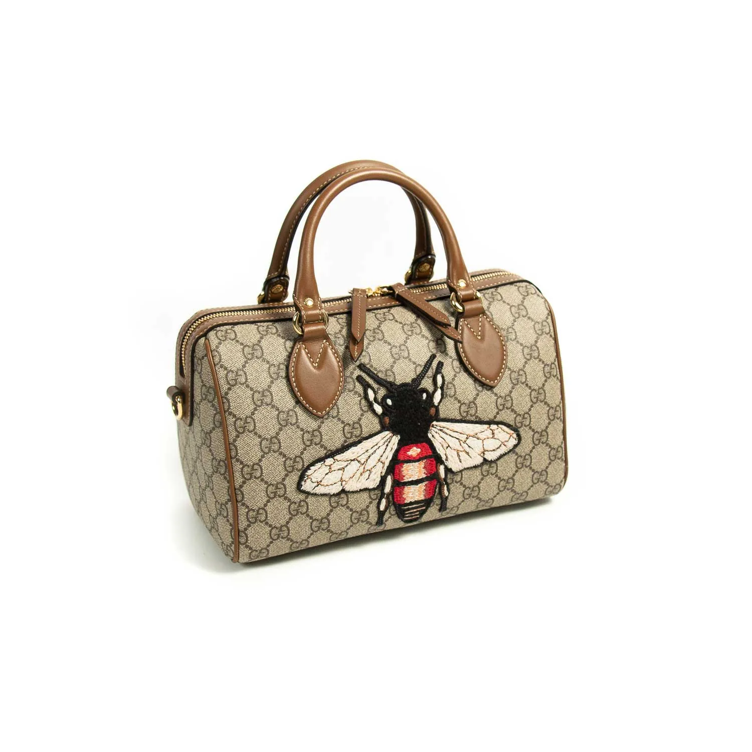 Gucci GG Supreme Embroidered Small Boston Bag