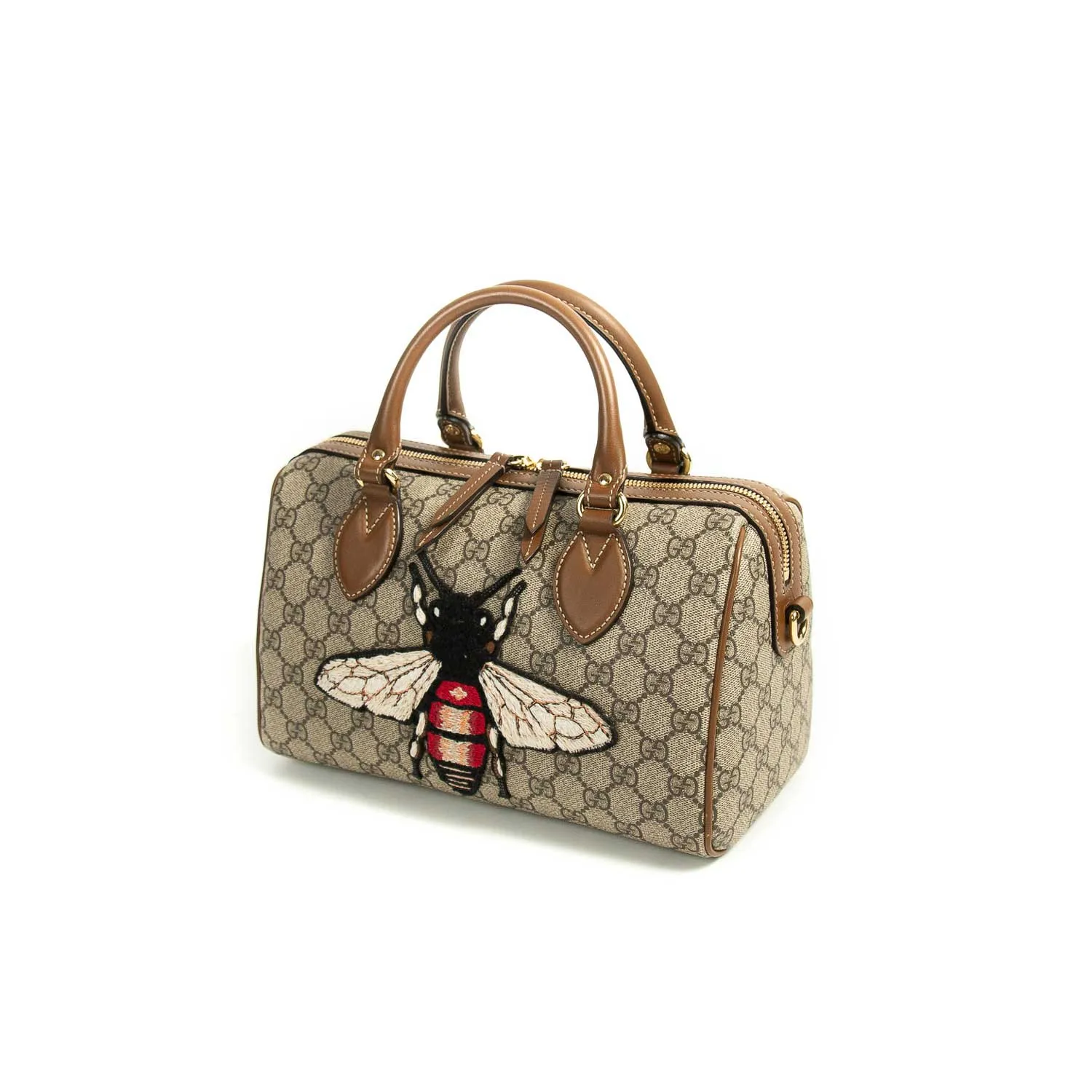 Gucci GG Supreme Embroidered Small Boston Bag
