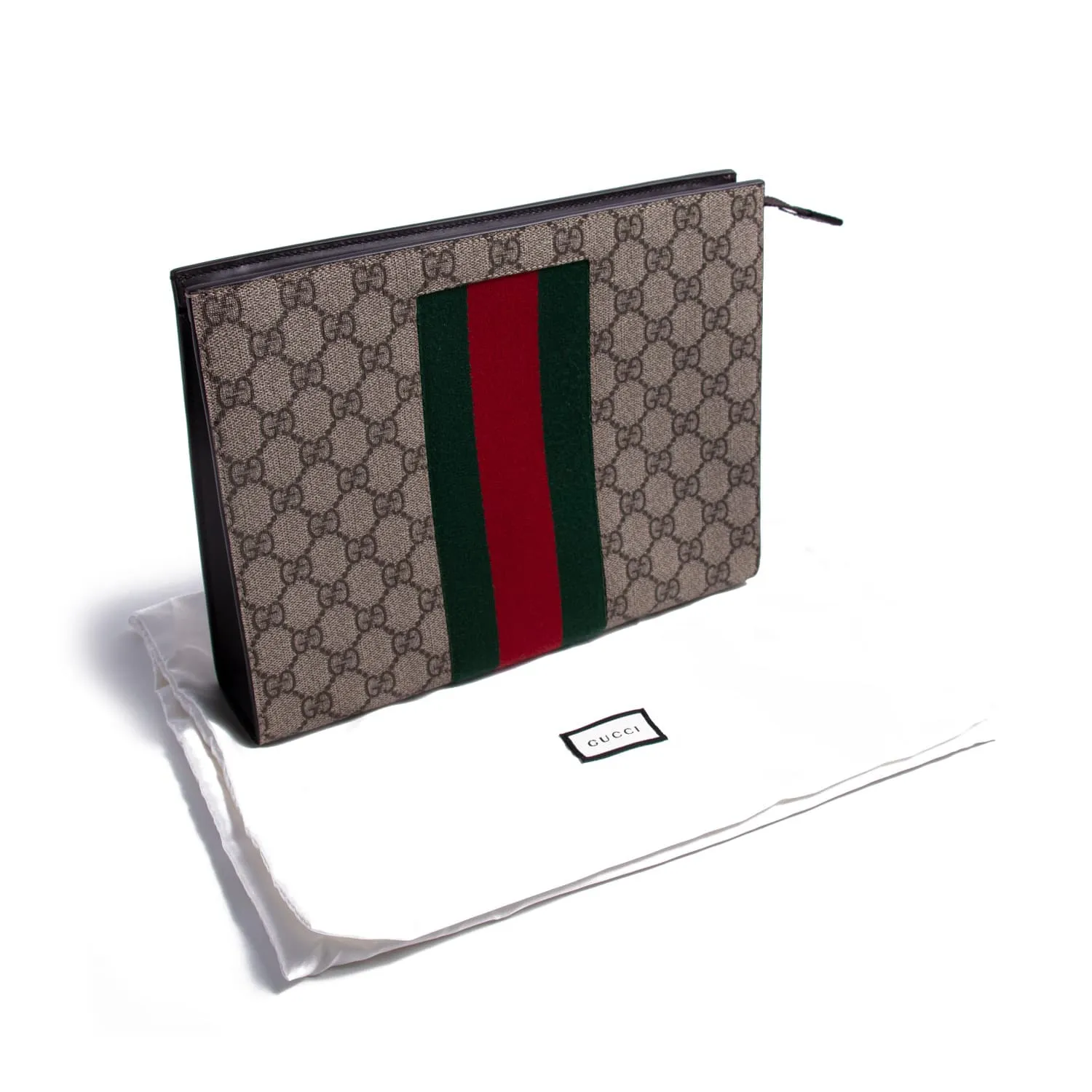 Gucci GG Supreme Web pouch