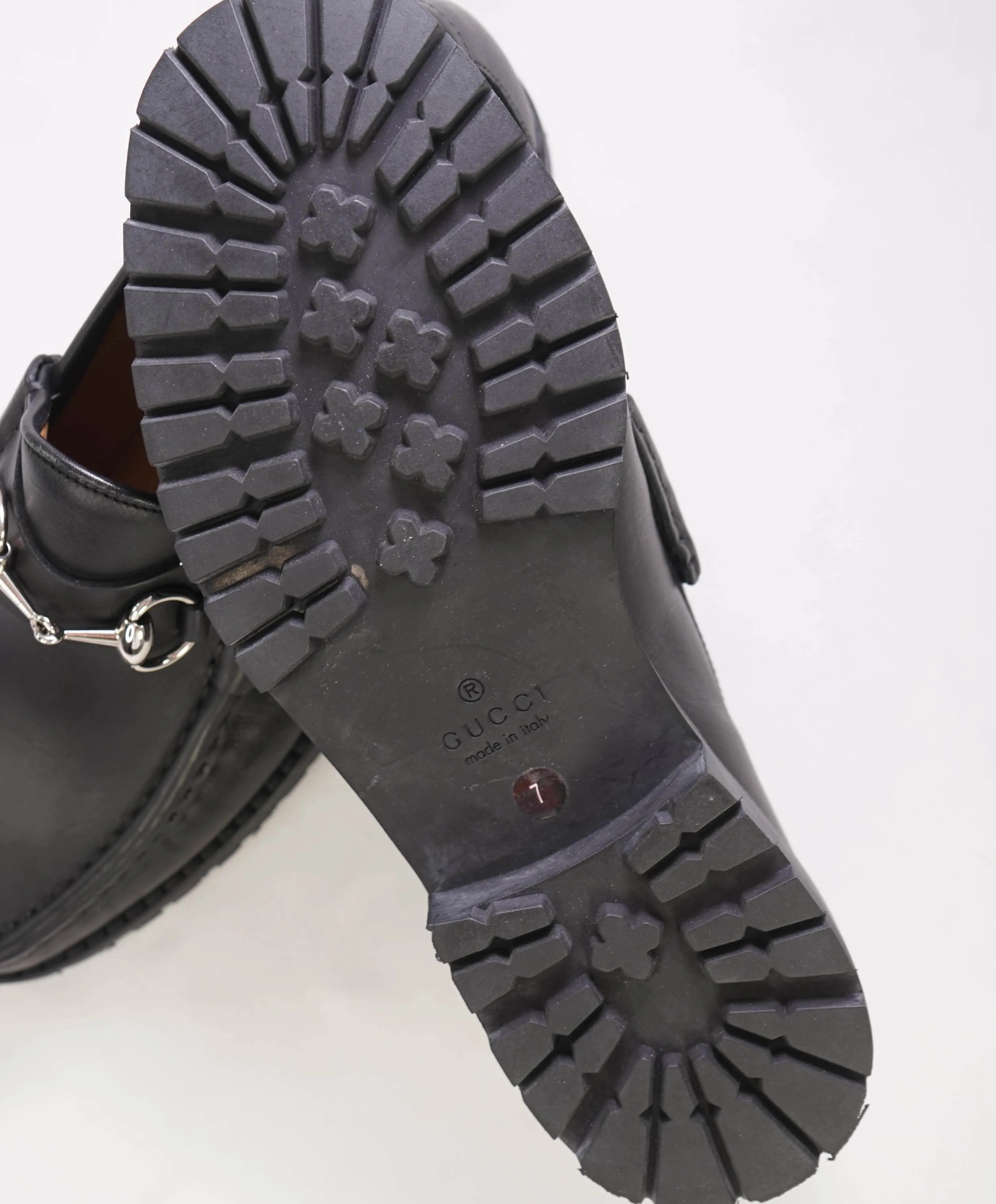 GUCCI - Horse-bit Loafers Black Iconic Style - 7.5US (7 G Stamped On Shoe)