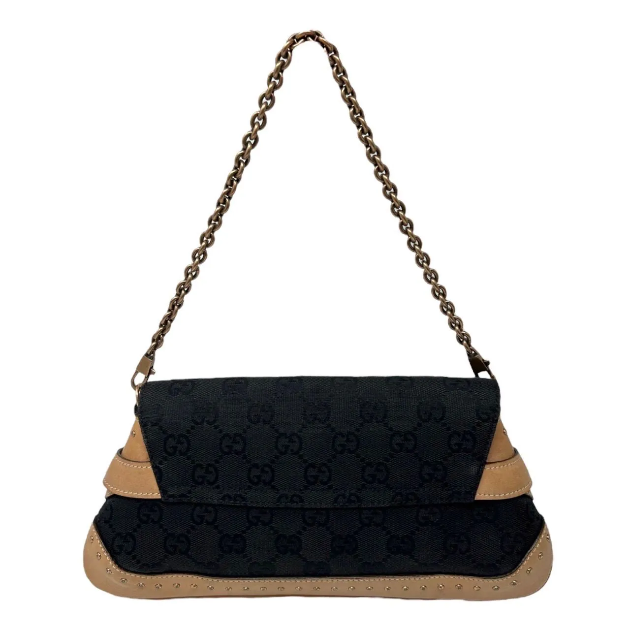 Gucci Two-Tone Horsebit Chain Shoulder Bag