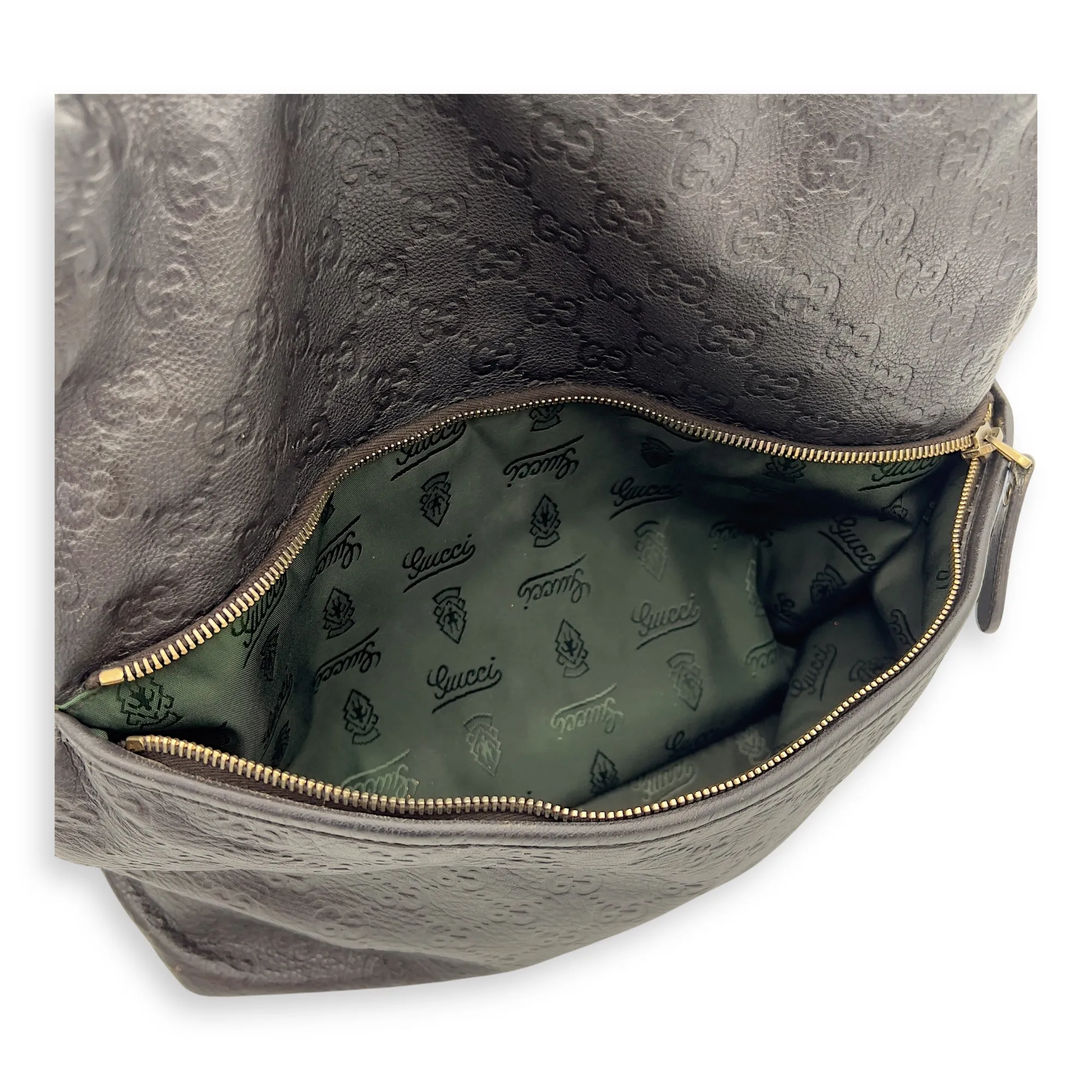 Guccissima Backpack Brown in Calfskin, Silver hardware