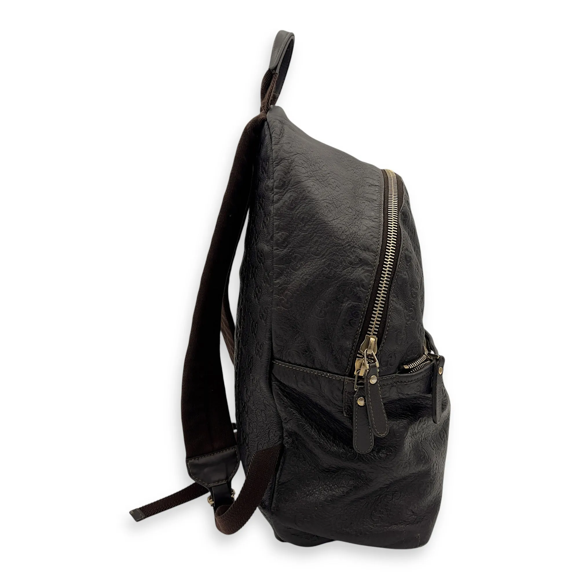 Guccissima Backpack Brown in Calfskin, Silver hardware
