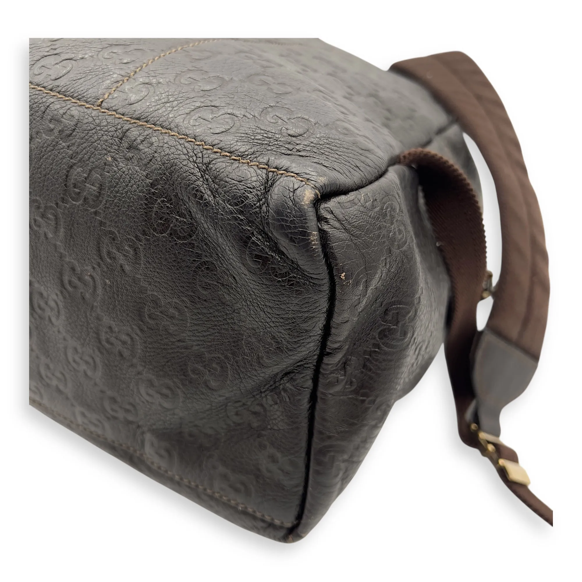 Guccissima Backpack Brown in Calfskin, Silver hardware