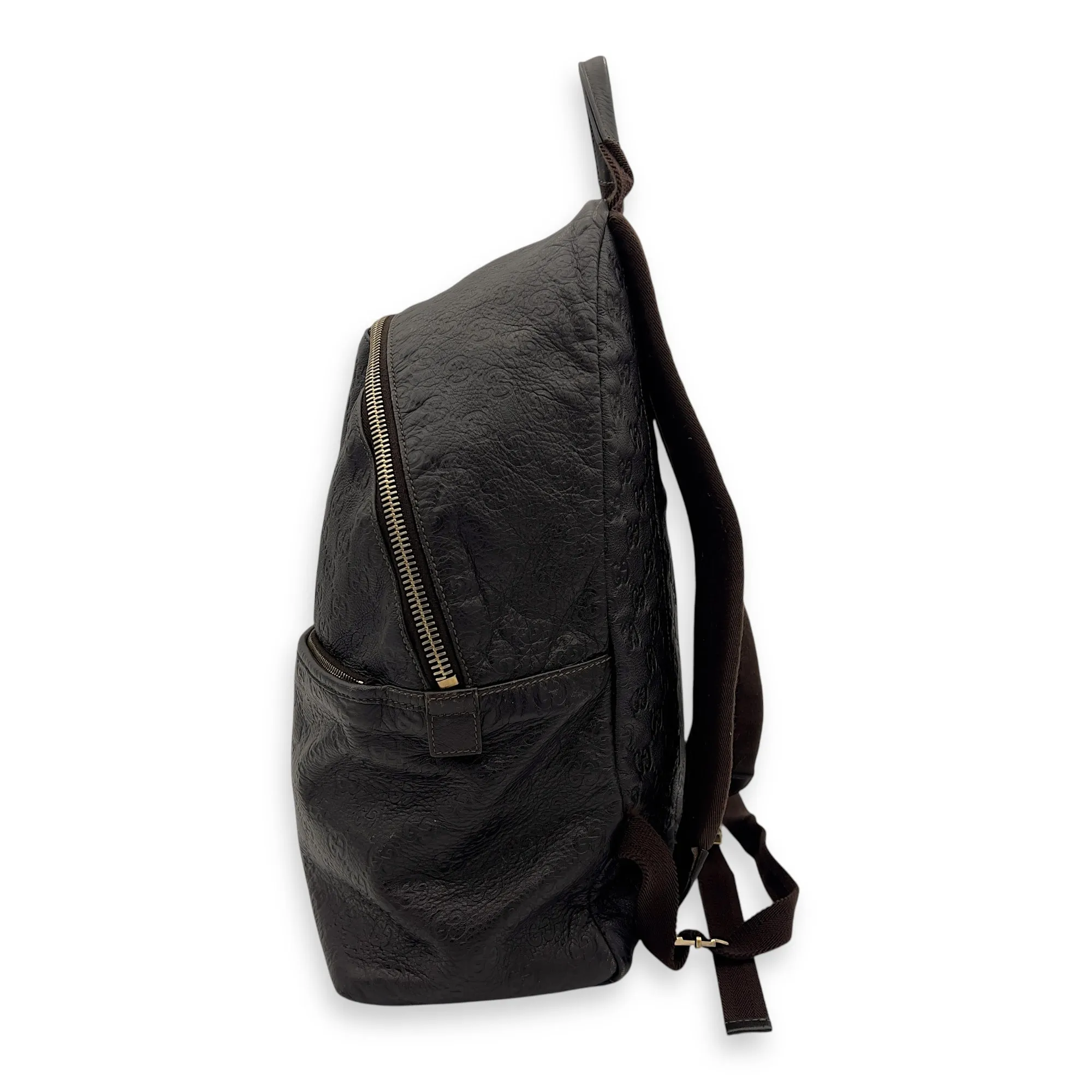 Guccissima Backpack Brown in Calfskin, Silver hardware