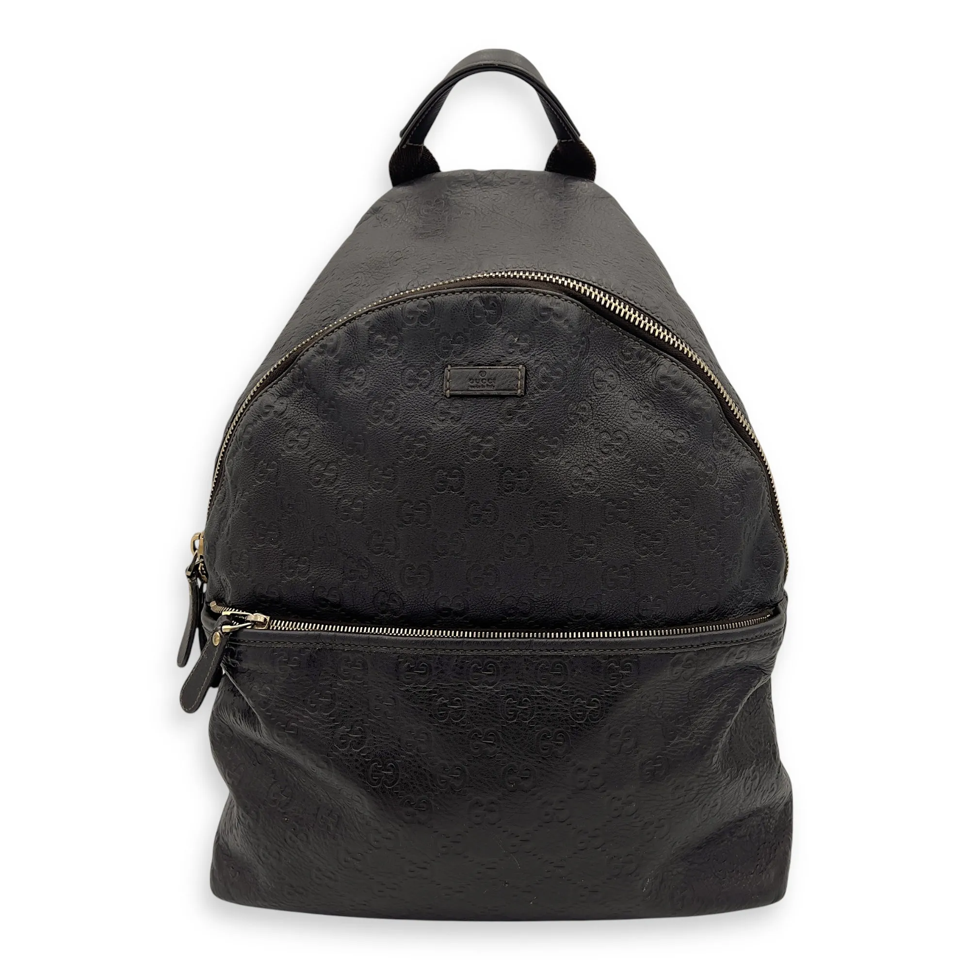 Guccissima Backpack Brown in Calfskin, Silver hardware