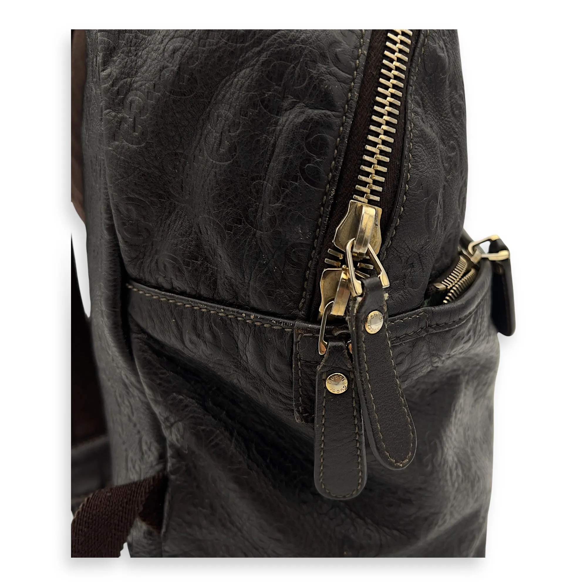 Guccissima Backpack Brown in Calfskin, Silver hardware