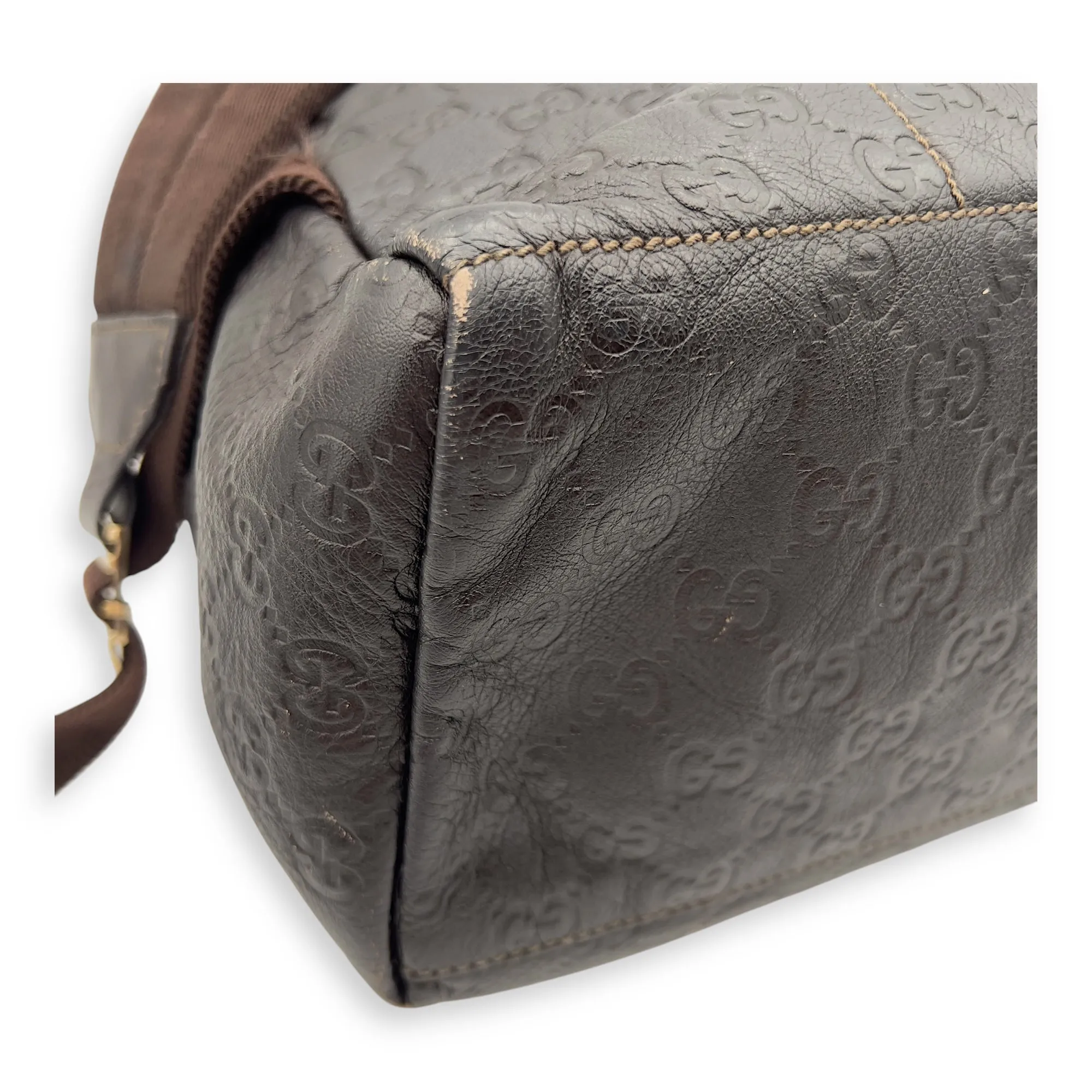 Guccissima Backpack Brown in Calfskin, Silver hardware