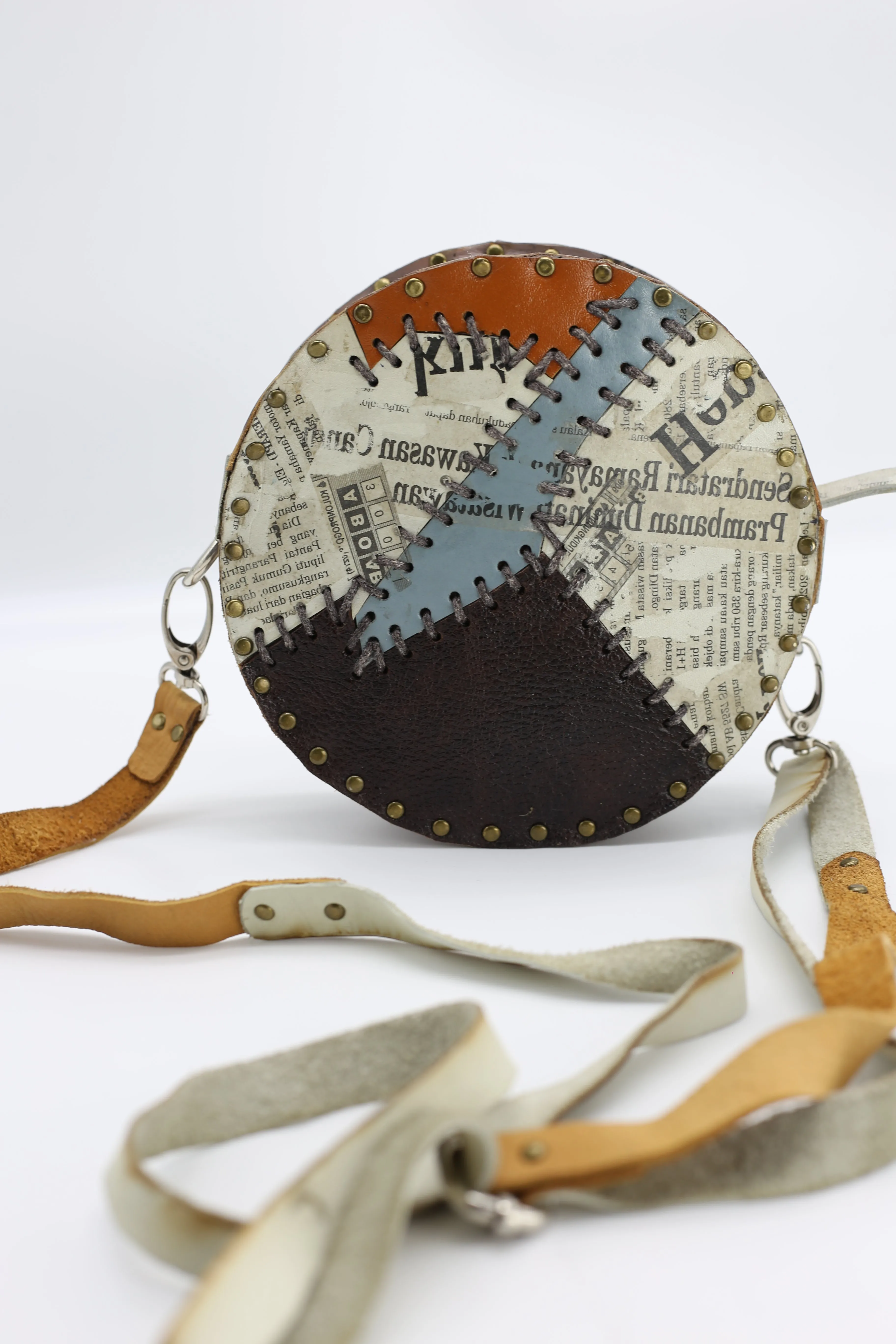 Hand Crafted Small Moon Bag From Recycled Leather