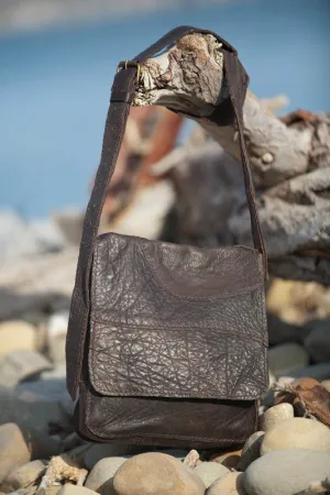 Handmade genuine leather messenger bag, tablet or small laptop bag