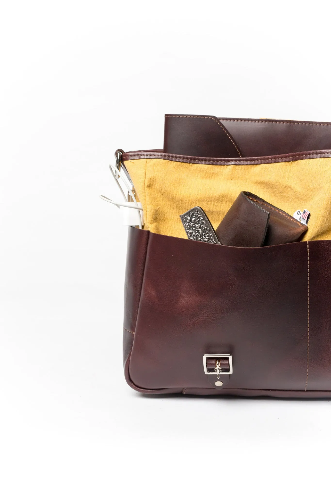 Handmade Leather and Canvas Messenger/Backpack