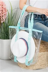 Hat Carrying Clear Tote Bag Mint - Pack of 6