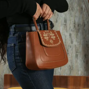 Havan leather bag with Geometric shapes