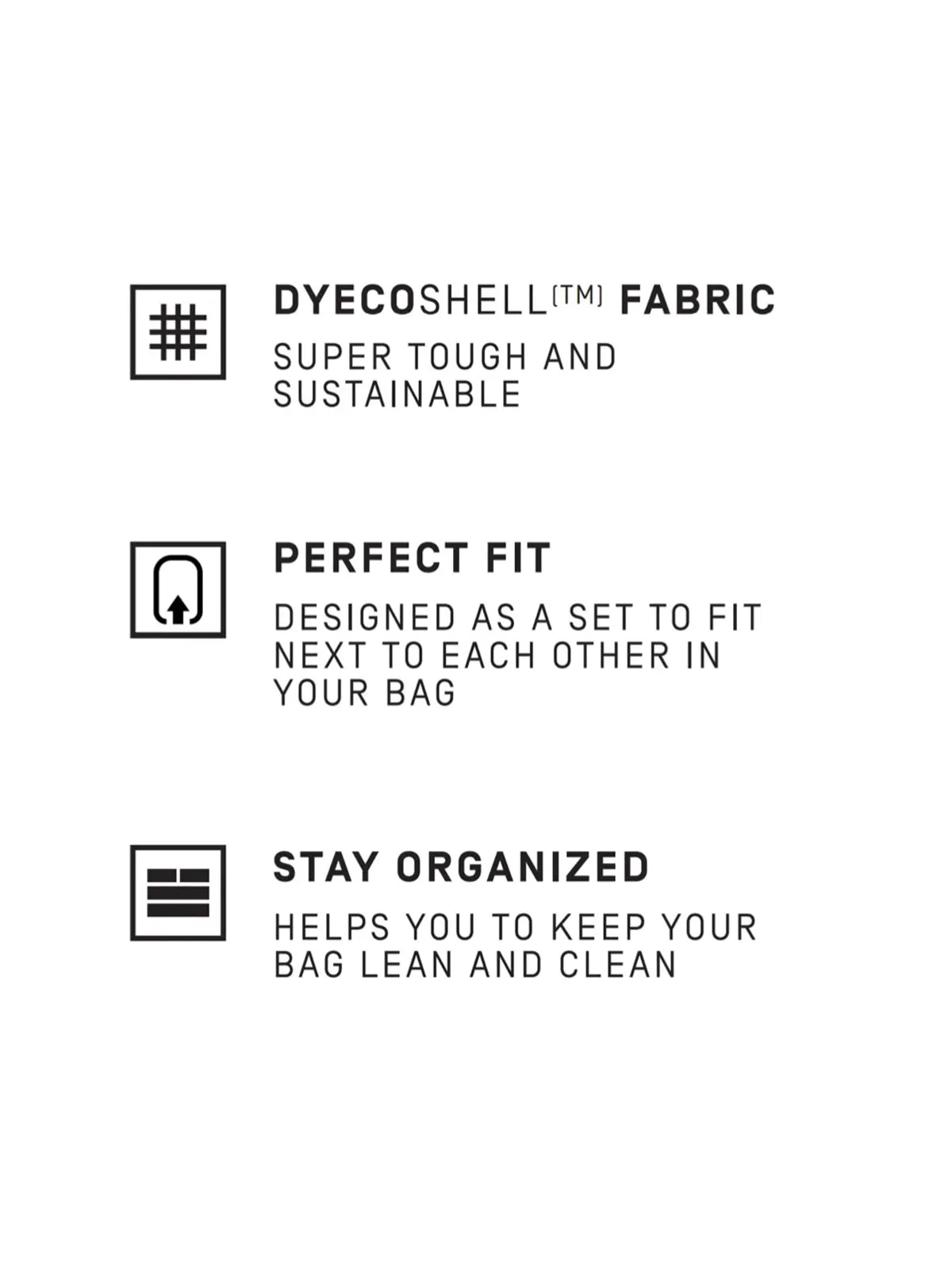 Heimplanet Carry Essentials Packing Cubes Set (1x Large & 2x Small)