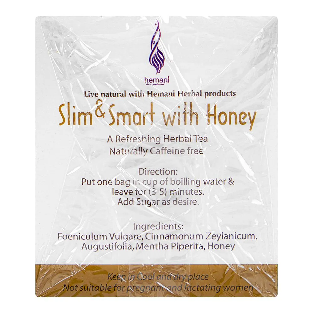 Hemani Slim & Smart Honey Herbal Tea Bags, 20-Pack