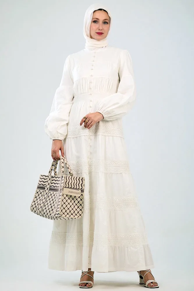 Heritage Charm Canvas Tote - Elegant Medium Size Design