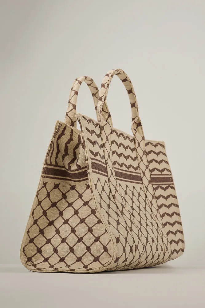 Heritage Charm Canvas Tote - Elegant Medium Size Design