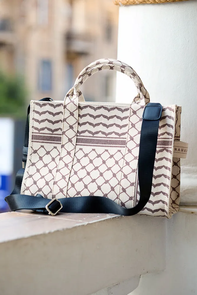 Heritage Charm Canvas Tote - Elegant Medium Size Design