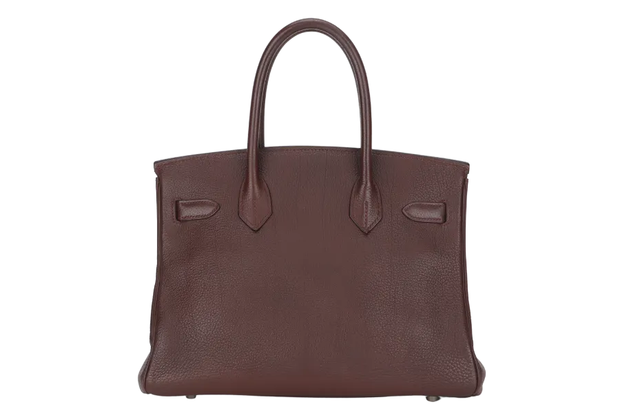 HERMES BIRKIN 30 (STAMP C SQUARE) BRULEE TOGO LEATHER SILVER HARDWARE, WITH KEY & LOCK, NO DUST COVER & BOX
