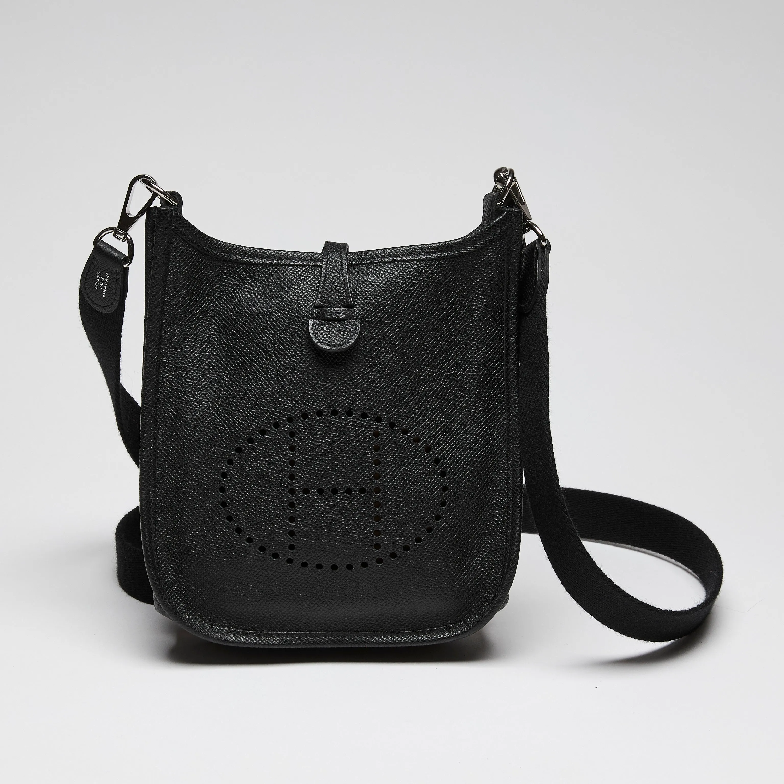 Hermes Black Epsom Leather TPM Evelyne Handbag